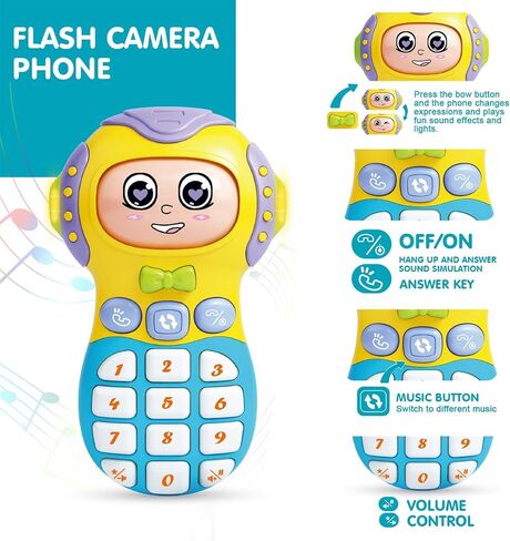 TOY Life Baby Cell Phone Toys for Toddlers 1-3, Play Phone for Toddler, Kids Steering Wheel Toy, Infant Toys 6-12 Months, Baby Boy Light Up Musical Toys, Toy Phone for 1 Year Old Girl Birthday Gift in Saudi Arabia