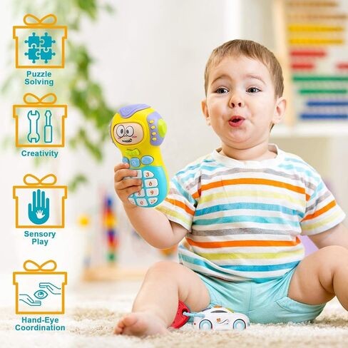 TOY Life Baby Cell Phone Toys for Toddlers 1-3, Play Phone for Toddler, Kids Steering Wheel Toy, Infant Toys 6-12 Months, Baby Boy Light Up Musical Toys, Toy Phone for 1 Year Old Girl Birthday Gift in Saudi Arabia