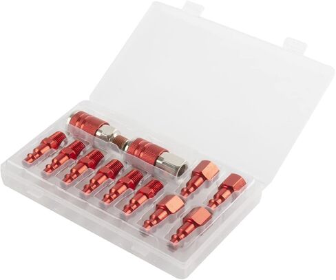 اكس انش اس بي تركيبات خرطوم الهواء، 12 قطعة ملحقات ضاغط الهواء، 1/4 انش ان بي تي سريعة التوصيل ومجموعة التوصيل، نوع I/M - نوع صناعي عالمي AMT in Kuwait