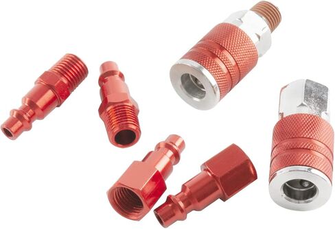 اكس انش اس بي تركيبات خرطوم الهواء، 12 قطعة ملحقات ضاغط الهواء، 1/4 انش ان بي تي سريعة التوصيل ومجموعة التوصيل، نوع I/M - نوع صناعي عالمي AMT in Kuwait