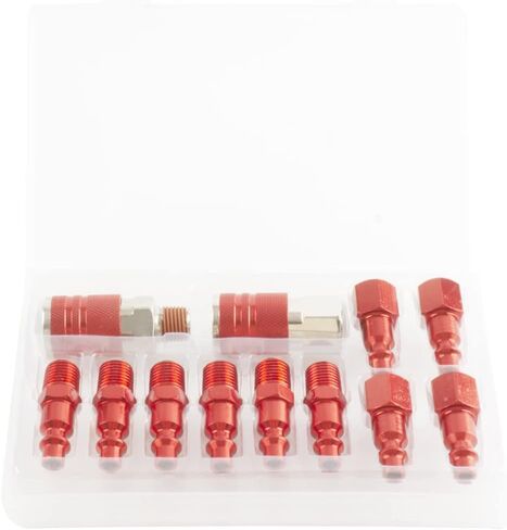 اكس انش اس بي تركيبات خرطوم الهواء، 12 قطعة ملحقات ضاغط الهواء، 1/4 انش ان بي تي سريعة التوصيل ومجموعة التوصيل، نوع I/M - نوع صناعي عالمي AMT in Kuwait