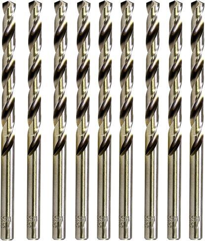 MAXTOOL 9/64" 10pcs Identical Jobber Length Drills HSS M2 Twist Drill Bits Fully Ground Bright Straight Shank Drills; JBF02W13R09P10 in Saudi Arabia