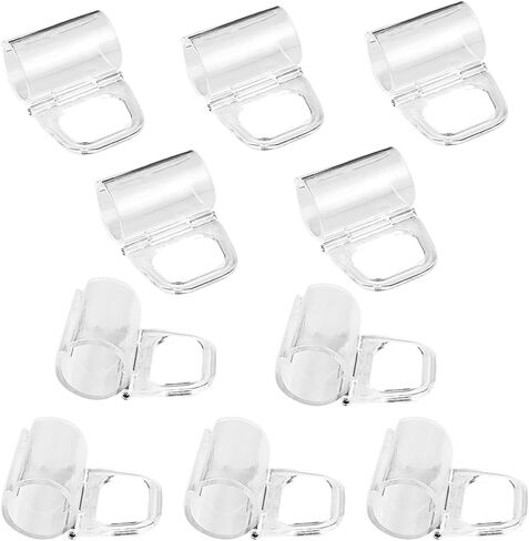 10 Pieces Lifting Clamp Pull Cordless Roller Blinds Shades Tightly Fit Transparent Handle Pull Fit 20mm Rod in Kuwait