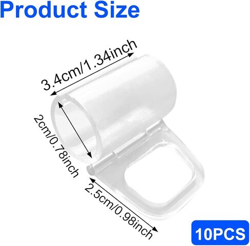 10 Pieces Lifting Clamp Pull Cordless Roller Blinds Shades Tightly Fit Transparent Handle Pull Fit 20mm Rod in Kuwait