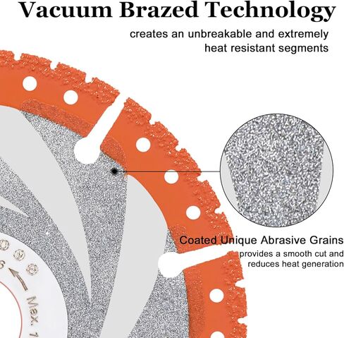NINEROARS قطع المعادن شفرة المنشار الماس 5 بوصة 125 مم تكنولوجيا النحاس فراغ جميع الأغراض قطع عجلة لصفائح حديد التسليح زاوية معدنية الحديد الفولاذ المقاوم للصدأ (لمطحنة زاوية أربور 7/8 بوصة) in Kuwait