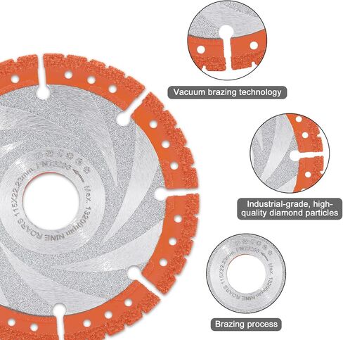 NINEROARS قطع المعادن شفرة المنشار الماس 5 بوصة 125 مم تكنولوجيا النحاس فراغ جميع الأغراض قطع عجلة لصفائح حديد التسليح زاوية معدنية الحديد الفولاذ المقاوم للصدأ (لمطحنة زاوية أربور 7/8 بوصة) in Kuwait