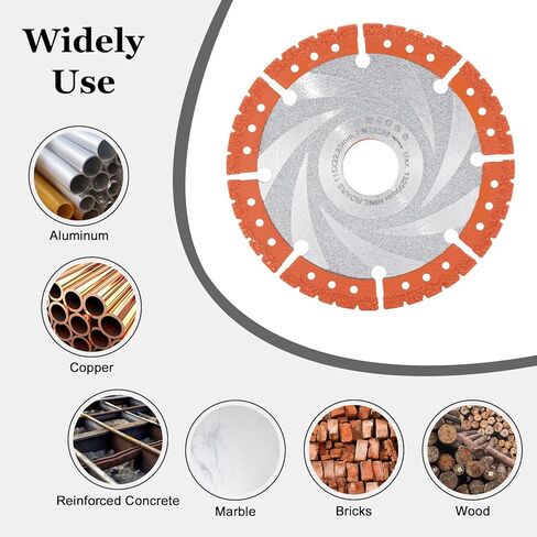 NINEROARS قطع المعادن شفرة المنشار الماس 5 بوصة 125 مم تكنولوجيا النحاس فراغ جميع الأغراض قطع عجلة لصفائح حديد التسليح زاوية معدنية الحديد الفولاذ المقاوم للصدأ (لمطحنة زاوية أربور 7/8 بوصة) in Kuwait