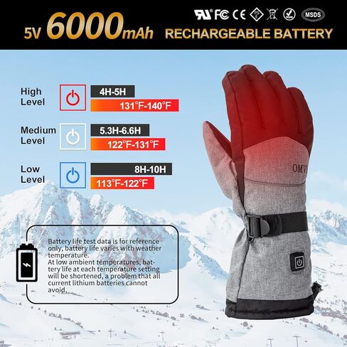 OMVMO Heated Gloves for Camping and Hiking in Kuwait