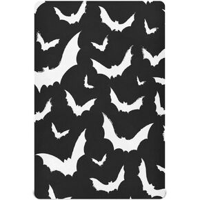 Black Bat Crib Sheets Baby Boys Girls Halloween Goth Toddler Fitted Crib Mattress Sheets Bed Cover Nursery Soft Pack and Play Sheet Machine Washable Mini Crib 39x27 Inch