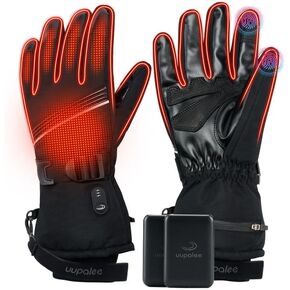 قفازات uupalee للتدفئة للرجال والنساء - قفاز شتوي دافئ مقاوم للماء للطقس البارد مع بطارية in Kuwait