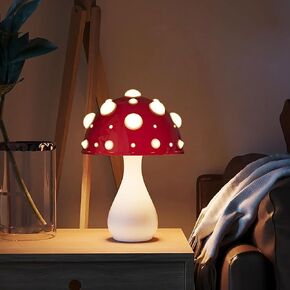 Edamon Mushroom Lamp 3 Color Lighting Mushroom Night Light Small Mushroom Lamps for Bedrooms for Home Decor, Kids, Bedroom, Living Room, College Dorm Room, Girl Gift (White) in Saudi Arabia