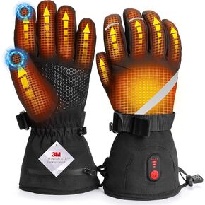 Heated Gloves for Men Women - Rechargeable Heated Gloves 7.4V 3000mAh Battery Powered Waterproof Electric Heating Gloves, Mens Womens Heated Gloves for Cold Winter Arthritis Hands Skiing Hunting(M) in Saudi Arabia