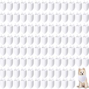 200 Pack Dog Bandana in Bulk White Sublimation Pet Bandanas Blank Triangle Dog Heat Transfer Scarf Solid Adjustable Dog Bibs DIY Polyester Dog Kerchief Apparel for Small Medium Large Puppies Pets in Kuwait