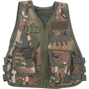 بي ار دي اي سترة للاطفال، سترة صيد مقاومة للاهتراء وجيدة التهوية للاطفال، سترة مموهة للاطفال قابلة للتعديل لالعاب الصيد في الهواء الطلق (سي بي مموه، مقاس L) in Kuwait