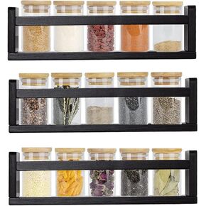 AZSKY Classic Nursery Book Shelves Black Wooden Floating Shelves Wall Bookshelf for Bathroom Decor Kitchen Spice Rack Organizer Kids Room 24 Inch Set of 3