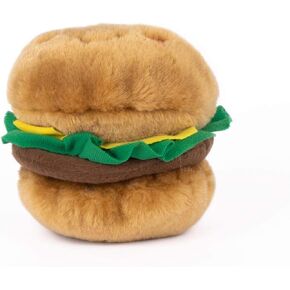 ZippyPaws NomNomz, Hearty Hamburger - Plush Squeaky Dog Toys for Small & Medium Dogs, Food Shaped Puppy Toys with Squeakers, Food Themed Toys for Small & Medium Dog Breeds in Saudi Arabia
