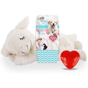 ALL FOR PAWS Dog Anxiety Relief Plush Toy,Dog Sleep Aid Warm Comfort Toys,Dog Pillow for Puppy Crate,Dog Stuffed Animals,Dog Toys for Small Dogs (White Sheep(Heartbeat + Warm Bag)) in Kuwait