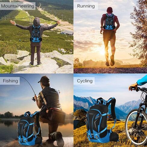 حقيبة ظهر TOMSHOO لركوب الدراجات، حقيبة ظهر خفيفة الوزن 20 لتر مقاومة للماء، حقيبة ظهر للسفر للمشي لمسافات طويلة مع غطاء خوذة للمطر in Kuwait