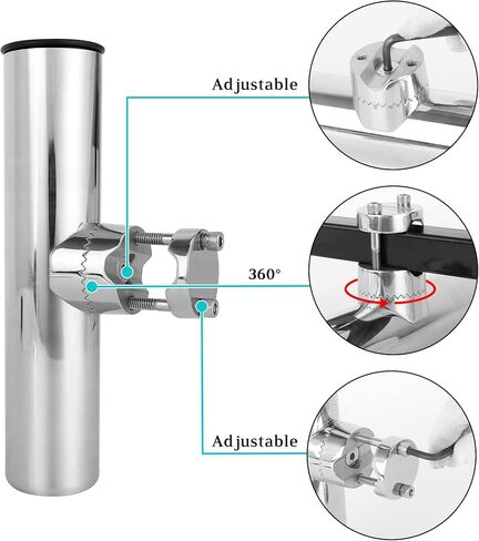 10 ال 0 لتر حامل صنارة صيد لعربة الجولف، حامل قضيب من الستانلس ستيل يثبت على الجانب 7/8 انش الى 1 انش لقضبان ايزجو وياماها وسيارة النادي in Kuwait