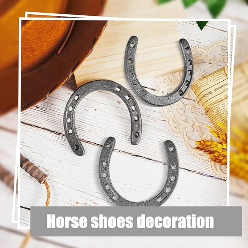 Blulu 20 Pcs Iron Horseshoe Wall Decor 4.3 Inch Medium Horseshoe for Wall Horse Decorations Party Indoor Outdoor, Dark Silver in Kuwait