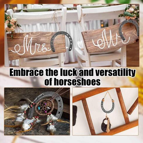 Blulu 20 Pcs Iron Horseshoe Wall Decor 4.3 Inch Medium Horseshoe for Wall Horse Decorations Party Indoor Outdoor, Dark Silver in Kuwait