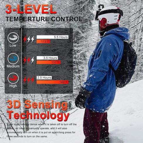 قفازات uupalee للتدفئة للرجال والنساء - قفاز شتوي دافئ مقاوم للماء للطقس البارد مع بطارية in Kuwait