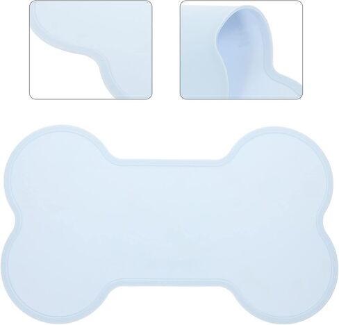 POPETPOP Pet Bowl Mat Silicone Dog Food Mat Silicone Pet Dog Cat Feeding Mat - Bone Shaped Table Mat Bowl Placemat for Dogs and Cats -Slip Feeding Mat Pad Water Bowl Mat Dog Bowls Mat in Saudi Arabia
