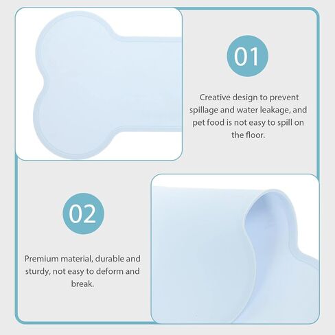 POPETPOP Pet Bowl Mat Silicone Dog Food Mat Silicone Pet Dog Cat Feeding Mat - Bone Shaped Table Mat Bowl Placemat for Dogs and Cats -Slip Feeding Mat Pad Water Bowl Mat Dog Bowls Mat in Saudi Arabia