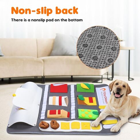 PStarDMoon Snuffle Mat for Dogs, Machine Washable Polar Fleece Foraging Mat for Smell Training and Slow Eating with Stress Relief Encourages Foraging Skills Interactive Games Brain Stimulation in Kuwait