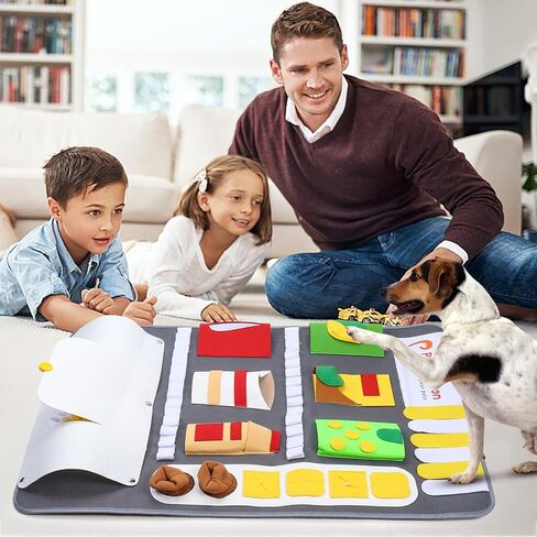 PStarDMoon Snuffle Mat for Dogs, Machine Washable Polar Fleece Foraging Mat for Smell Training and Slow Eating with Stress Relief Encourages Foraging Skills Interactive Games Brain Stimulation in Kuwait