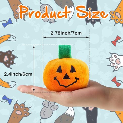 Frienda 2 Pieces Thanksgiving Day Cat Toy Pumpkin Catnip Toy Pet Plush Toy Interactive Cat Toy for Cat Kitten Pet to Play in Saudi Arabia