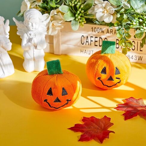 Frienda 2 Pieces Thanksgiving Day Cat Toy Pumpkin Catnip Toy Pet Plush Toy Interactive Cat Toy for Cat Kitten Pet to Play in Saudi Arabia