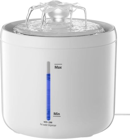 Cat Water Fountain, LBFO Cat Water Dispenser with Smart Pump and 2 Flow Modes,2L/67Oz BPA-Free Automatic Pet Water Fountain with Led Light,Ultra Silent Dog Drinking Fountain for Pets in Kuwait