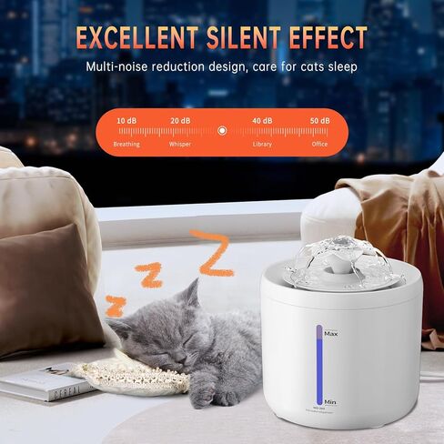 Cat Water Fountain, LBFO Cat Water Dispenser with Smart Pump and 2 Flow Modes,2L/67Oz BPA-Free Automatic Pet Water Fountain with Led Light,Ultra Silent Dog Drinking Fountain for Pets in Kuwait
