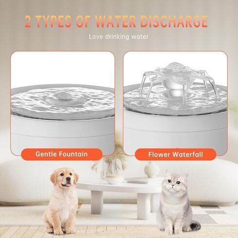 Cat Water Fountain, LBFO Cat Water Dispenser with Smart Pump and 2 Flow Modes,2L/67Oz BPA-Free Automatic Pet Water Fountain with Led Light,Ultra Silent Dog Drinking Fountain for Pets in Kuwait