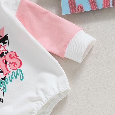 SAYOO Western Cowboy Outfits Baby Girl Boy Sweatshirt Romper Cow Print Oversized Sweater Bodysuit Infant Fall Clothes 0-24M in Saudi Arabia