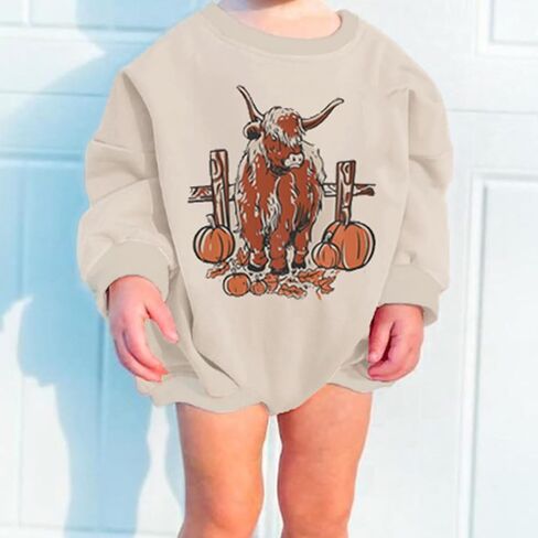 SAYOO Western Cowboy Outfits Baby Girl Boy Sweatshirt Romper Cow Print Oversized Sweater Bodysuit Infant Fall Clothes 0-24M in Saudi Arabia
