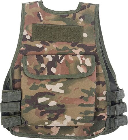 بي ار دي اي سترة للاطفال، سترة صيد مقاومة للاهتراء وجيدة التهوية للاطفال، سترة مموهة للاطفال قابلة للتعديل لالعاب الصيد في الهواء الطلق (سي بي مموه، مقاس L) in Kuwait