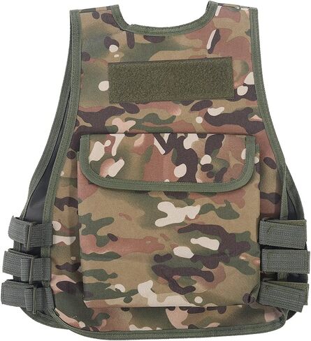 بي ار دي اي سترة للاطفال، سترة صيد مقاومة للاهتراء وجيدة التهوية للاطفال، سترة مموهة للاطفال قابلة للتعديل لالعاب الصيد في الهواء الطلق (سي بي مموه، مقاس L) in Kuwait