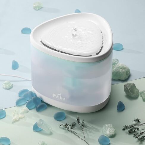 اي بيتي نافورة مياه بتصميم مثلث للقطط سعة 84 اونصة/2.5 لتر فائقة الهدوء، نافورة مياه اوتوماتيكية للحيوانات الاليفة مع فلتر كبير الحجم يدور بـ 5 مراحل للقطط والكلاب الصغيرة والحيوانات الاليفة in Kuwait