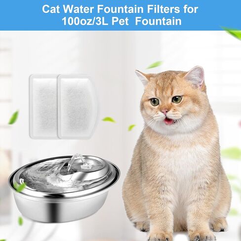 استبدال فلتر نافورة المياه للقطط من كارسنت، 12 قطعة بديلة لفلتر نافورة القطط و6 عبوات فلتر إسفنجي لنافورة مياه للحيوانات الأليفة بسعة 100 أونصة/3 لتر in Kuwait