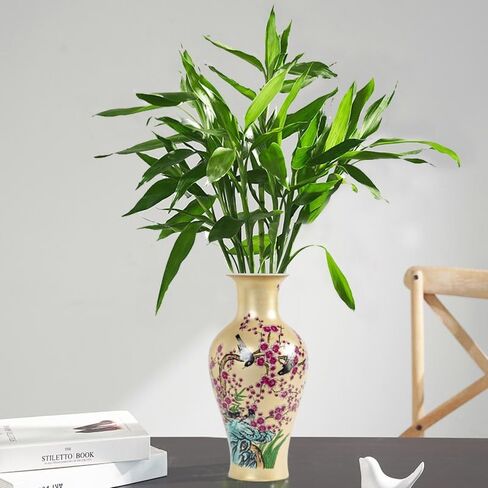 Qinlang 14 in Ceramic Vases for Flowers, Golden Flower Vase for Centerpieces in Saudi Arabia