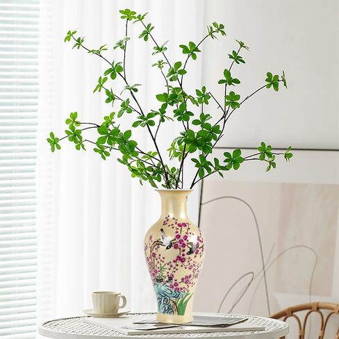 Qinlang 14 in Ceramic Vases for Flowers, Golden Flower Vase for Centerpieces in Saudi Arabia