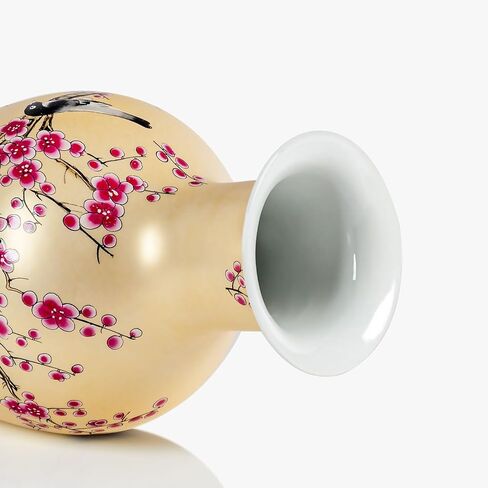 Qinlang 14 in Ceramic Vases for Flowers, Golden Flower Vase for Centerpieces in Saudi Arabia