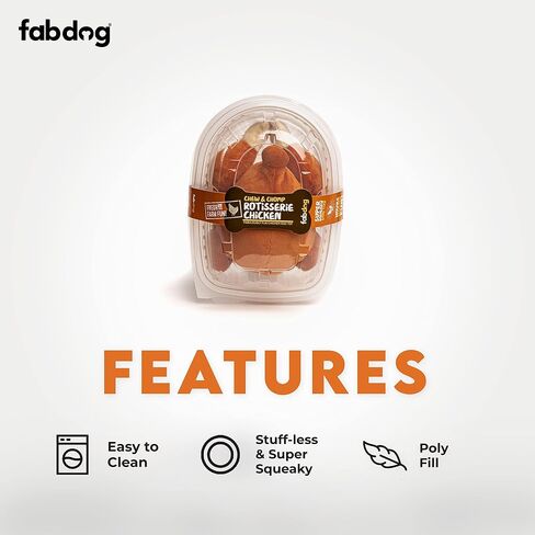 fabdog Foodie Dog Toys - Fun Squeaky Dog Toy for All Breeds - Plush Dog Squeak Toy Ideal for Birthday Gift | Food-Themed Toys for Dogs | Bacon in Saudi Arabia