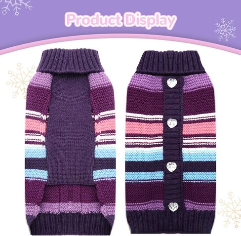 XGDMEIL كلب صغير سترة لطيف القلب كلب ملابس ملابس للكلاب الصغيرة المتوسطة القطط الخريف الشتاء الياقة المدورة جرو تريكو البلوز الكلب البلوز (XS) in Kuwait