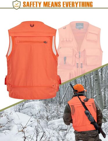 NEW VIEW Blaze Orange Hunting Vest and Logo Hat Set, Polyester Safety Vest for Hunters with Pockets in Saudi Arabia