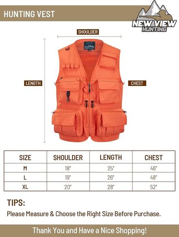 NEW VIEW Blaze Orange Hunting Vest and Logo Hat Set, Polyester Safety Vest for Hunters with Pockets in Saudi Arabia
