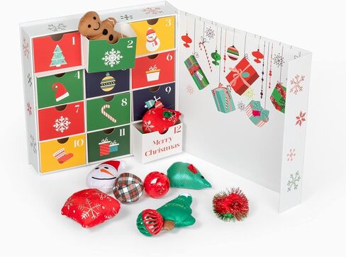 Midlee Cat Advent Calendar - 12 Days of Christmas Filled Cat Toy Gift in Saudi Arabia