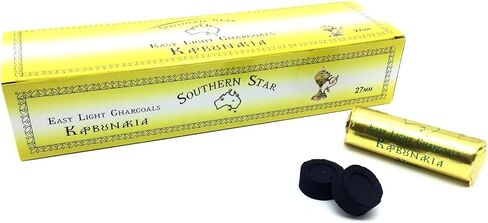 أقراص فحم البخور سريعة الإضاءة من Southern Star - قوالب حرق البخور متوسطة الحجم، 27 مم، 120 قرص فحم طبيعي خالٍ من الرائحة في 45 دقيقة. حرق الوقت in Kuwait